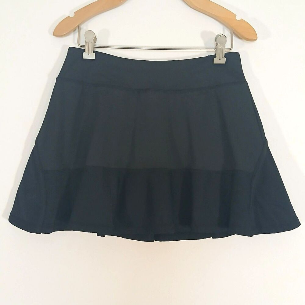 Kyodan Black Athletic Skort Mesh Pleated Tennis Golf Skirt Built In Shorts TP/XS